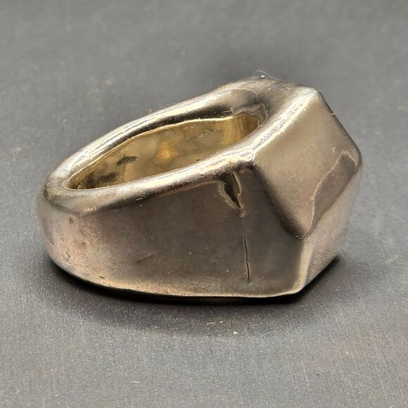 VTG Israel Electroform Sterling Silver Geometric Ring Size 7 Modernist 7.82g - Picture 6 of 10